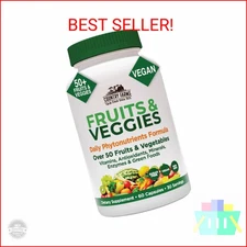Super Fruits and Veggies Capsules, Whole Food Supplement, Powerful Antioxidant, 
