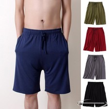 Men Soft Sleep Shorts Loose Lounge Shorts Sleep Pj Pant with Pockets L-8XL Short