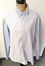 Ralph Lauren Men's XL Striped Blue Long Sleeve Button Down Shirt