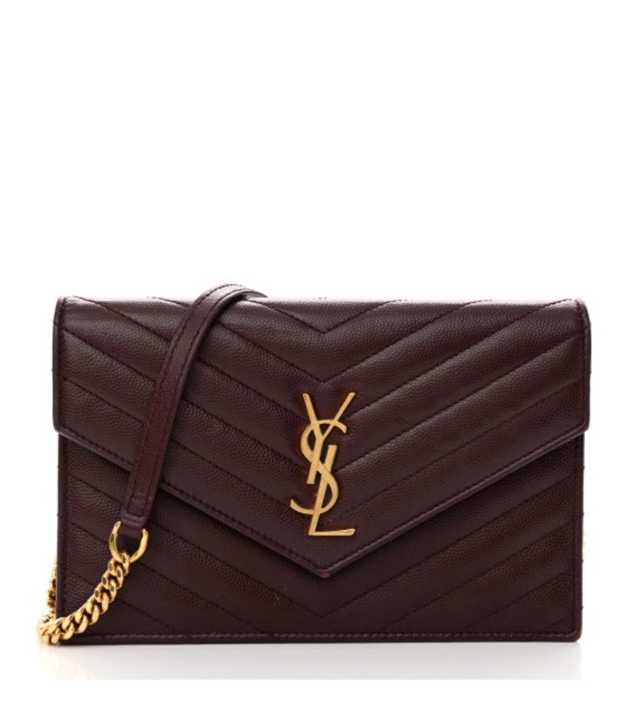 SAINT LAURENT Grain De Poudre Matelasse Chevron Monogram Busta Catena Muro