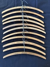 Vintage Wooden Advertising Hangers Curved Clothing Cleaners Dyers Antique Lot 11