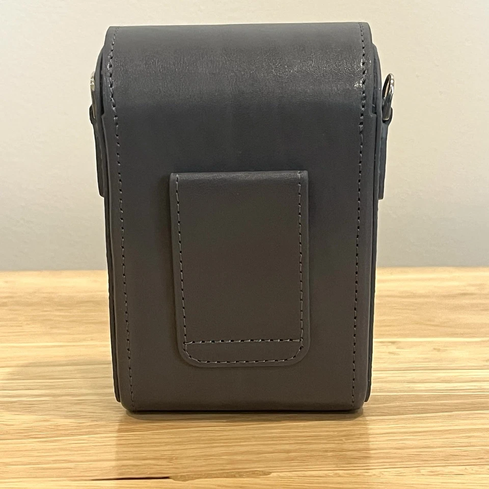 Estuche de cuero para cámara Canon PowerShot G7 X Mark III, G7 X Mark II, G7 X correa gris Foto 3 de 4