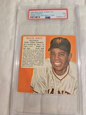 VINTAGE 1952 RED MAN TOBACCO  WILLIE MAYS  NEW YORK GIANTS  PSA 3 VG
