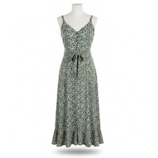 Lulus Womens Green Floral Maxi Dress Sleeveless Adjustable Straps Size Large