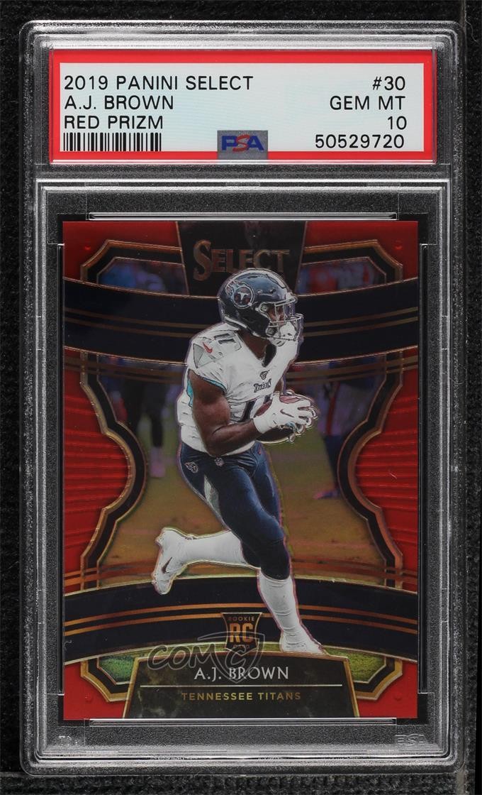 2019 Select Concourse Red Prizm 47/99 AJ Brown #30 PSA 10 GEM MT Rookie RC 01dg
