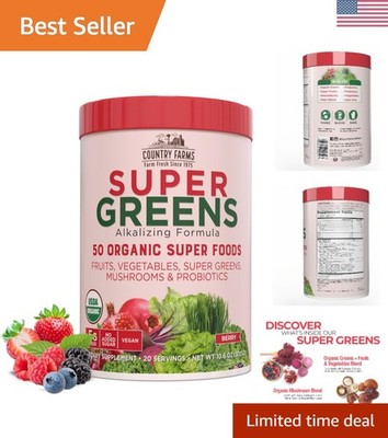 USDA Organic Super Greens Drink Mix - Supports Energy & Digestion, 10.58 Ounces