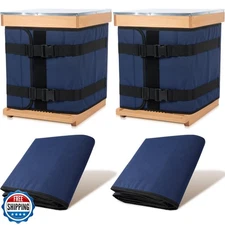 Beeveer 2 Pcs 16"x76'' Winter Bee Hive Wrap for 8 and 10 Frame Hives Adjustab
