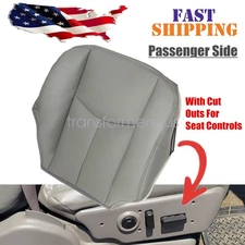 Passenger Bottom Leather Seat Cover Gray Fits 03--06 Chevy Silverado Power Seats