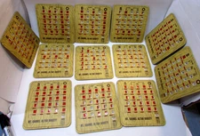 12 Vintage 1950s Bingo Cards USA Mt Carmel ND Church Altar Society North Dakota