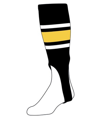 TCK 7  Baseball Stirrup Black/White/Gold Pattern E - Size Large
