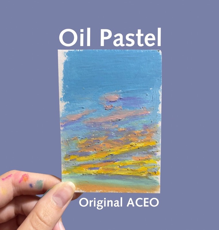 ACEO Original Oil Pastel Sunsets (1/3)