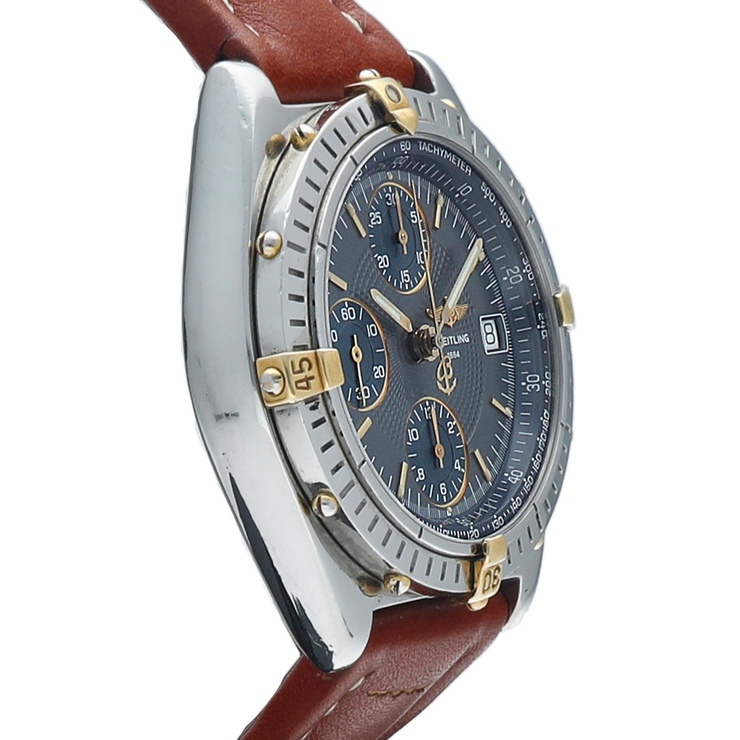 Breitling B13050.1 Chronomat 18k Gold/Steel 39 mm Gray Dial Auto Wrist Watch image 3