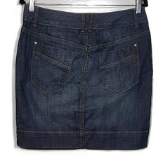 Tommy Hilfiger Denim Jean Skirt Size 6 Fade Classic Wide Hem Above Knee Stretch