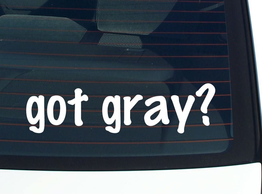 Gray Hair Pride Car Decal Bumper Sticker Vinyl Window Last Name Fun