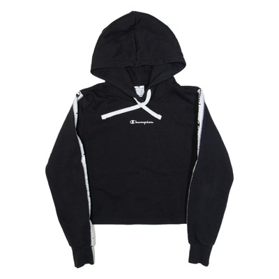 CHAMPION Cropped Hoodie Damen Schwarz M