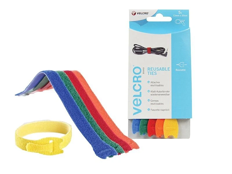VELCRO® Brand - Tali Boleh Guna Semula ONE-WRAP® (5) 12mm x 20cm Pelbagai Warna - Image 1 of 1
