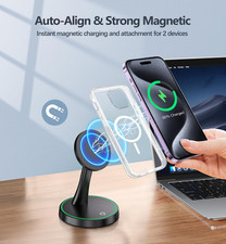 Magnetic Wireless Charger Stand 15W Fast Mag-Safe Charger for Iphone 17/17 Pr...