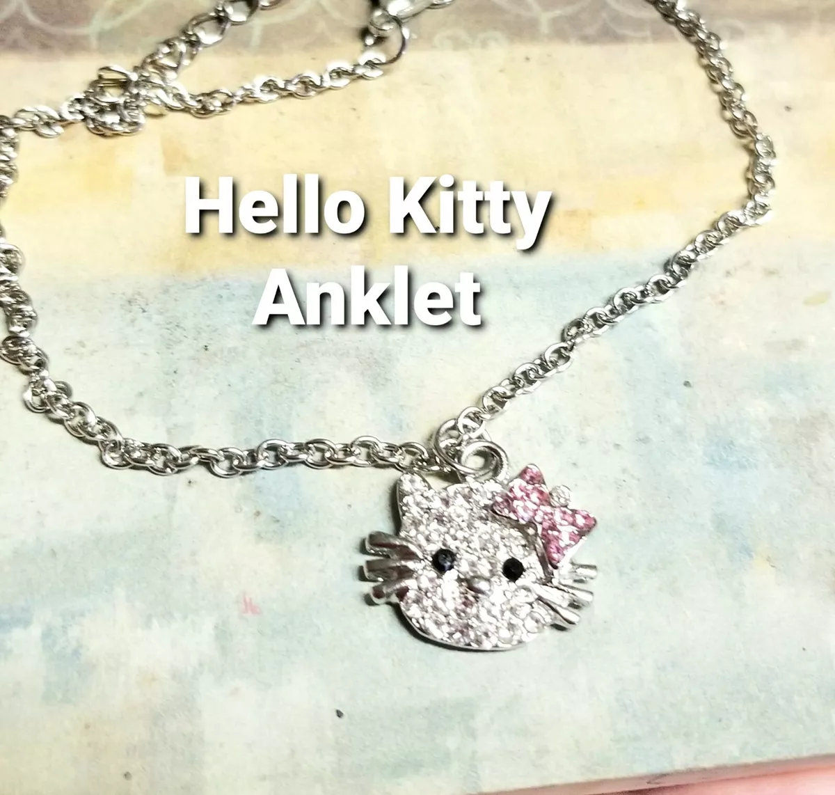 Hello Kitty Ankle Bracelet Silver Anklet Crystal Hello Kitty Jewelry Gifts