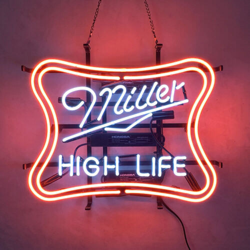 Neon Light Sign Lamp For Miller Lite Beer 20"x16" Miller High Life Bar Open Club - Picture 1 of 2