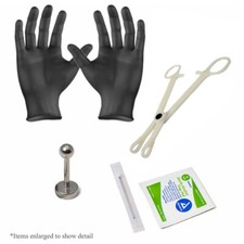 Lip Labret Piercing Kit 16g 3/8" All You Need for Professional Results.