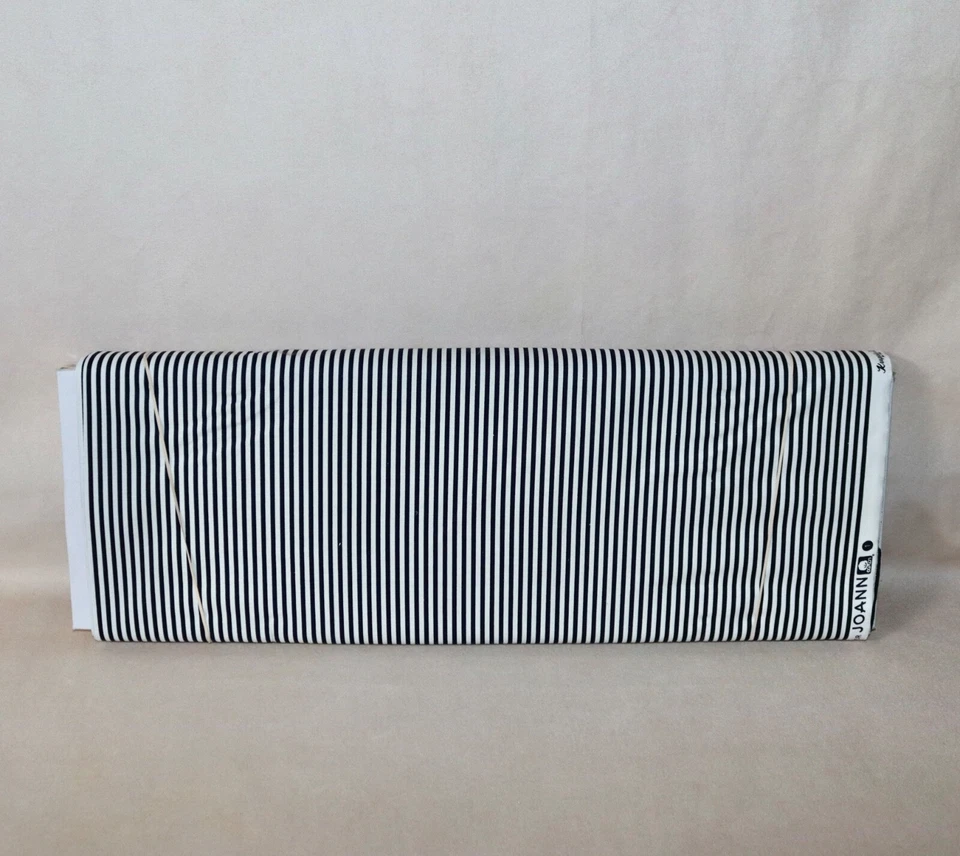 Keepsake Calico Black & White Stripes Cotton Fabric 1/4 Yard 9” X 44” Brand New - Image 2 of 4