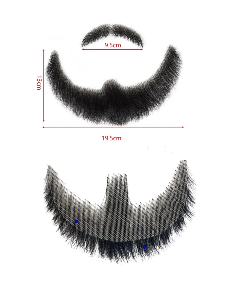 Fake Beard And Mustache Set. Hand Knotted For Film, Theater And TV All tulle men - Image 3 of 4