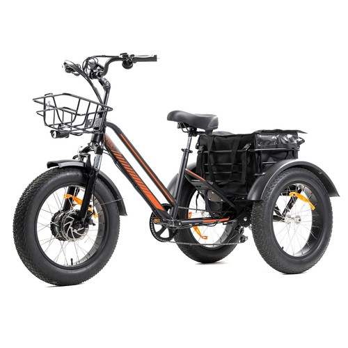 Black Electric Trike Tricycle 3 Wheeler Cycle 48V 750W 18AH Scooter Bike E-Bike - Picture 5 of 14