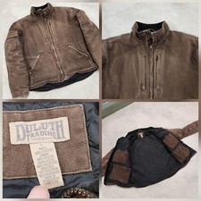 Duluth Trading Co Womens L Large Canvas Duck Quilted Lined Work Bomber Jacket