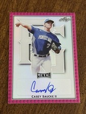 CASEY SAUCKE 2020 LEAF PERFECT GAME PINK AUTOGRAPH #17/20 Virginia Cavaliers