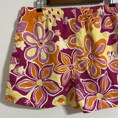 Big Dogs Shorts Men's XL Pink Yellow Orange White Tropical Floral Swim Trunks - Picture 8 of 12