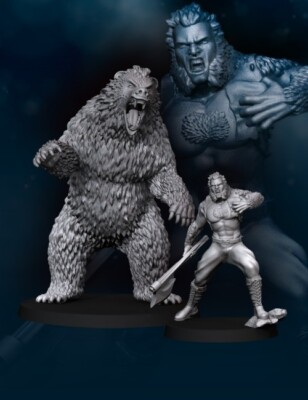 bear man and human form 28mm miniatures dnd wargaming dungeon and dragons