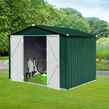 6x8 ft Metal Outdoor Storage Shed Garden Tool Shed w/Lockable Door for Backyard