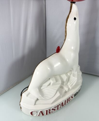 Vintage Carstairs White Seal Whiskey 23" beleuchteter Laden Display Statue mit Rührer - Bild 17 von 18