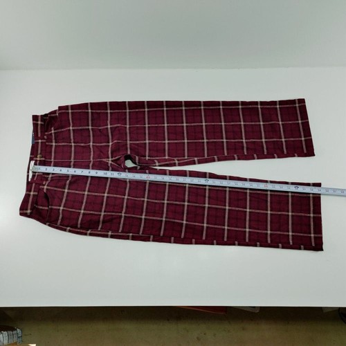 Pantalón Borgoña Cuadros Pierna Recta Clásico Cuadros Ventana Talla 9S W29 - Imagen 4 de 12