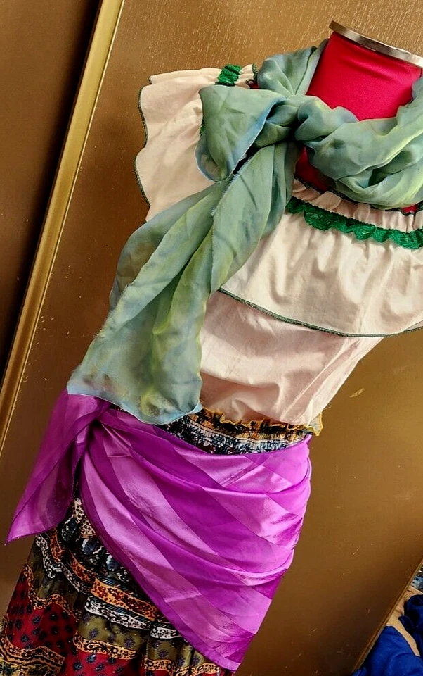 "Gypsy Jones" костюм размер S-M полный комплект w/бонус Kelly зеленый блестками галстук - Изображение 2 из 4