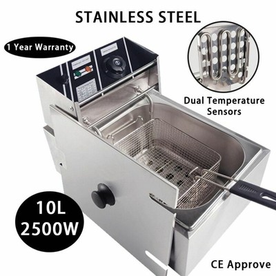 10l Electric Deep Fryer Commercial Countertop Fat Chip Uk