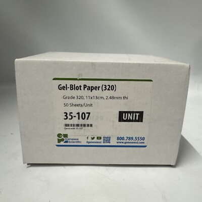 Genesee Scientific Gel-Blot Paper, Grade 320, 11 x 13cm 50 Sheets/Unit 35-107