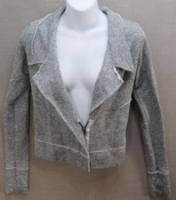 Anthropologie Dolan Womens XS French Terry Heathered Gray Moto Jacket EUC