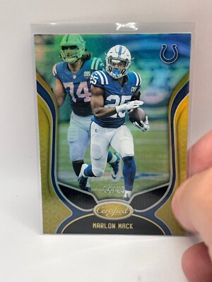 2020 Certified Mirror #29 Marlon Mack Yellow Gold  /25 Indianapolis Colts