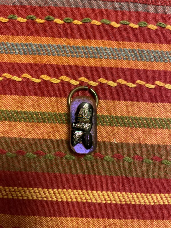 Vintage Fused and Blown Glass Pendant Handmade In Italy