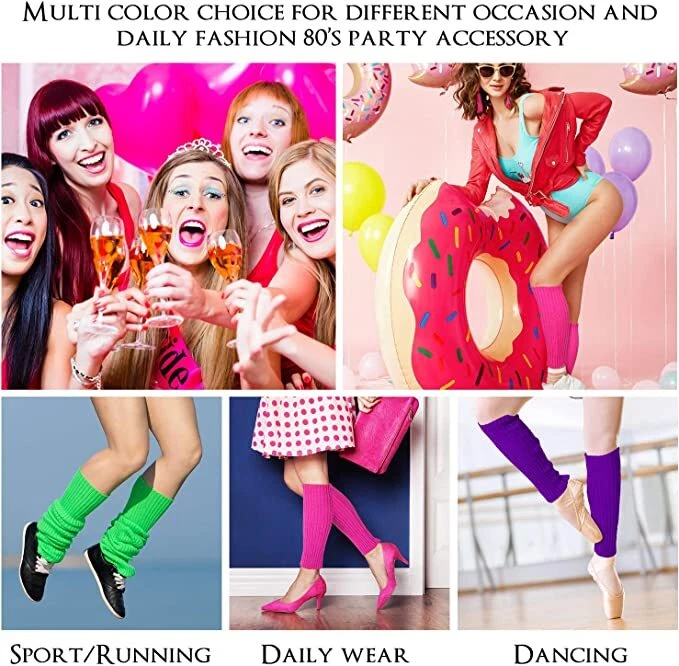 AU Women Fashion Neon Knit Ribbed Leg Warmer 80S 90S Dance 80'S Costume Party - image 2 of 2