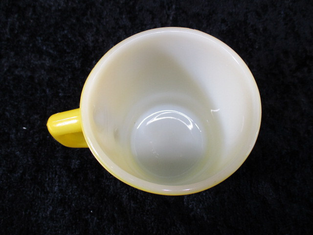 Vtg Anchor Hocking Yellow Coffee Cup Mug USA Oven Proof Stackable