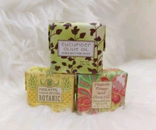 3 Greenwich Bay Trading Co. Soaps - 1.9oz Passion Flower, Pineapple, Cucumber 