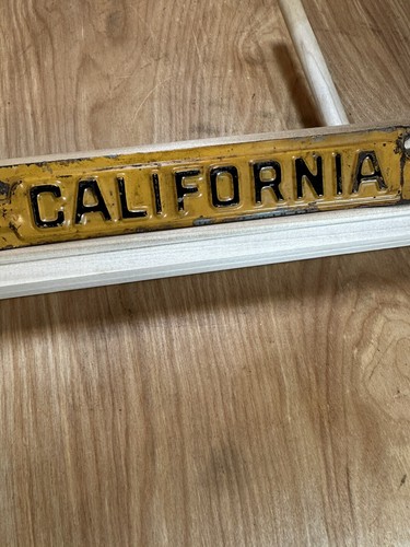 1942 California License Plate Tab Collectible Yellow Sign - Picture 3 of 6