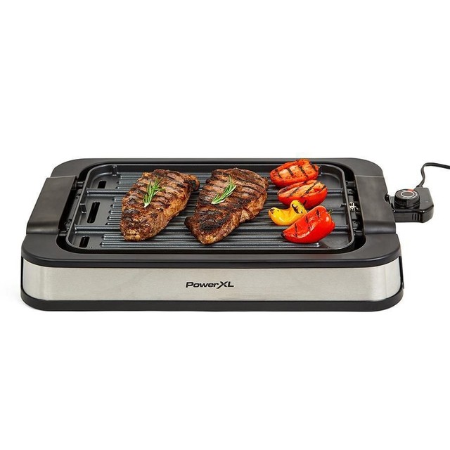 power xl 1500 watt smokeless grill pro with griddle plate