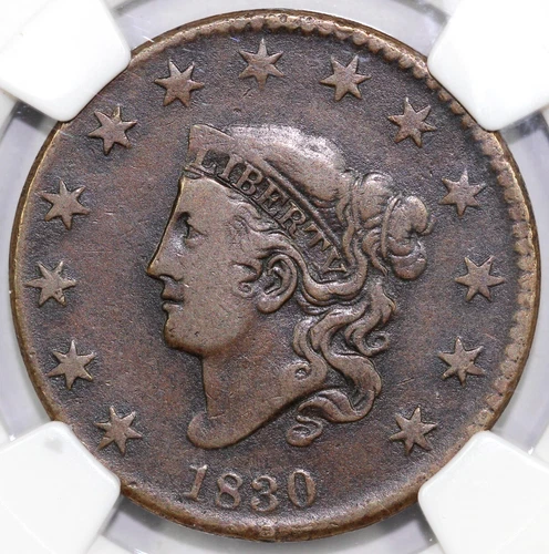 1830 1c N-7 Coronet or Matron Head Large Cent NGC F 12