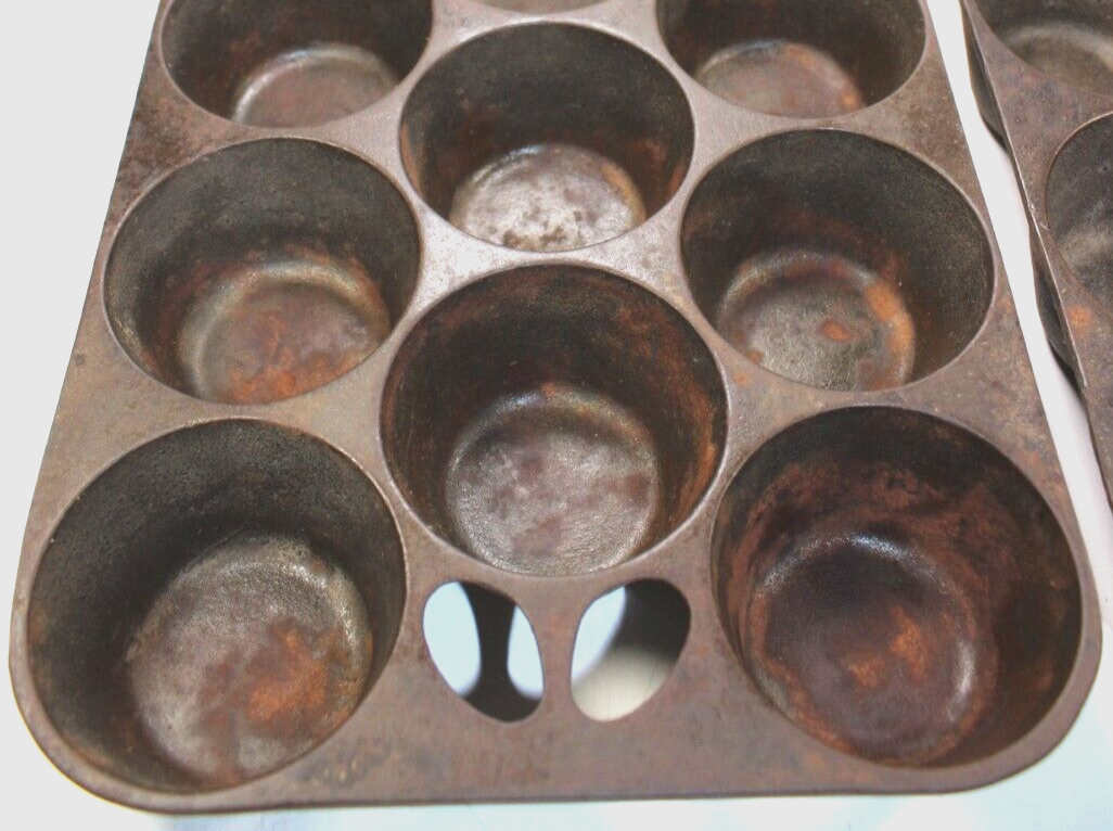 Pair of Cast Iron Muffin Popover Pans Marked "A", Griswold/Wagner? eBay