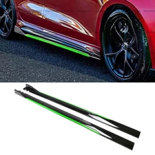 For Hyundai Sonata 86" Side Skirt Extension Rocker Panel Splitter Black Green