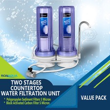 Dual Countertop Water Filtration Unit: Carbon Block  Sediment