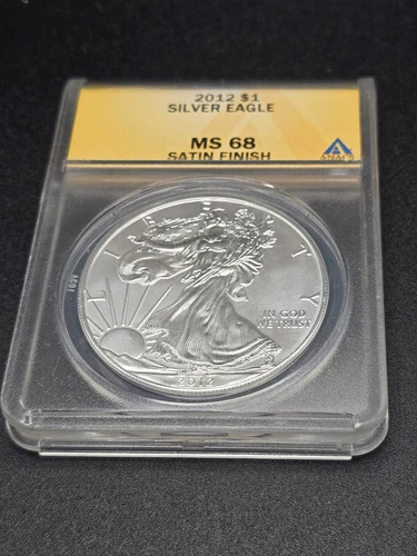 2012-W $1 Silver American Eagle MS 68 Satin Finish ANACS